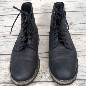 Thursday Boots Black Oiled Leather Lace Up Everyday Boots Men Size 9